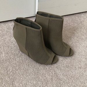 Juicy Couture peek toe booties.